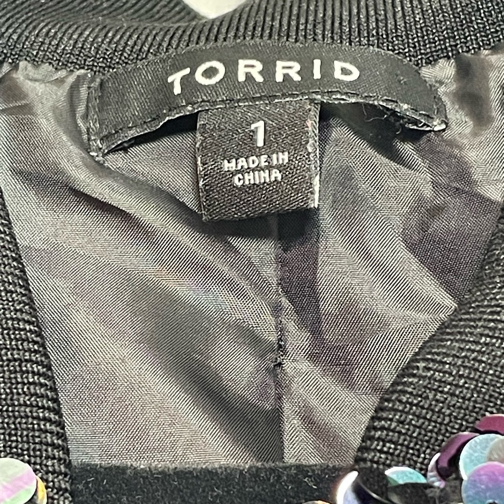 Torrid Black Sequin Bomber Jacket - Picture 7 of 7